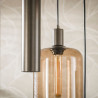 Suspension industrielle en métal brun 5 lampes Siria