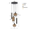Suspension industrielle en métal brun 5 lampes Siria