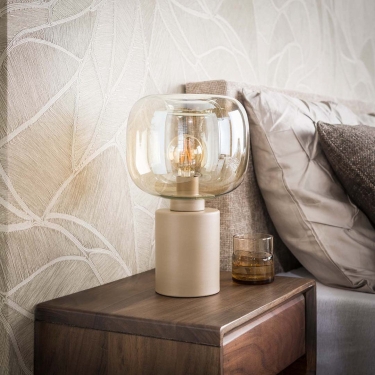 Lampe à poser industrielle en métal beige Siria