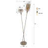Lampadaire industriel H 174 cm en métal beige Siria