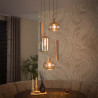 Suspension industrielle en métal beige 5 lampes Siria