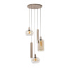 Suspension industrielle en métal beige 5 lampes Siria