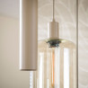 Suspension industrielle en métal beige 5 lampes Siria