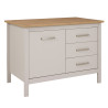 Îlot central de cuisine contemporain 1P/3T chêne/cachemire Mylena