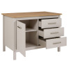 Îlot central de cuisine contemporain 1P/3T chêne/cachemire Mylena