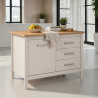 Îlot central de cuisine contemporain 1P/3T chêne/cachemire Mylena