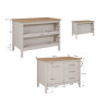 Îlot central de cuisine contemporain 1P/3T chêne/cachemire Mylena