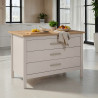 Îlot central de cuisine contemporain 3T chêne/cachemire Mylena