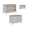 Îlot central de cuisine contemporain 3T chêne/cachemire Mylena