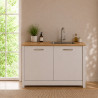 Meuble sous évier de cuisine contemporain chêne/cachemire Mylena