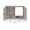 Meuble sous évier de cuisine contemporain chêne/cachemire Mylena