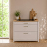 Meuble bas de cuisine 3T contemporain chêne/cachemire Mylena