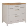 Meuble bas de cuisine 3T contemporain chêne/cachemire Mylena