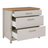 Meuble bas de cuisine 3T contemporain chêne/cachemire Mylena