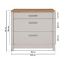 Meuble bas de cuisine 3T contemporain chêne/cachemire Mylena