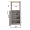 Colonne pour frigo et four contemporaine chêne/cachemire Mylena