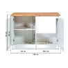 Meuble sous évier de cuisine contemporain blanc/chêne Mylena