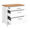 Meuble bas de cuisine 3T contemporain blanc/chêne Mylena
