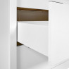 Meuble bas de cuisine 3T contemporain blanc/chêne Mylena