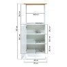 Colonne pour frigo/four contemporaine blanc/chêne Mylena