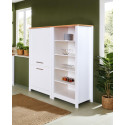 Etag&egrave;re de rangement de cuisine contemporaine blanc/ch&ecirc;ne Mylena