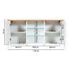 Meuble haut de cuisine contemporain blanc/chêne Mylena