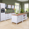 Îlot central de cuisine contemporain 1P/3T blanc/chêne Mylena