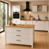 Îlot central de cuisine contemporain 3T blanc/chêne Mylena