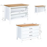 Îlot central de cuisine contemporain 3T blanc/chêne Mylena