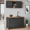 Meuble sous évier de cuisine contemporain chêne/anthracite Mylena