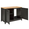 Meuble sous évier de cuisine contemporain chêne/anthracite Mylena