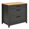 Meuble bas de cuisine 3T contemporain chêne/anthracite Mylena