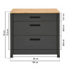 Meuble bas de cuisine 3T contemporain chêne/anthracite Mylena