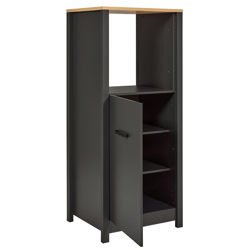 Colonne pour frigo et four contemporaine chêne/anthracite Mylena Anthracite/chêne — Anthracite — vue 4