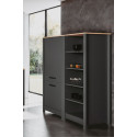 Etag&egrave;re de rangement de cuisine ch&ecirc;ne/anthracite Mylena