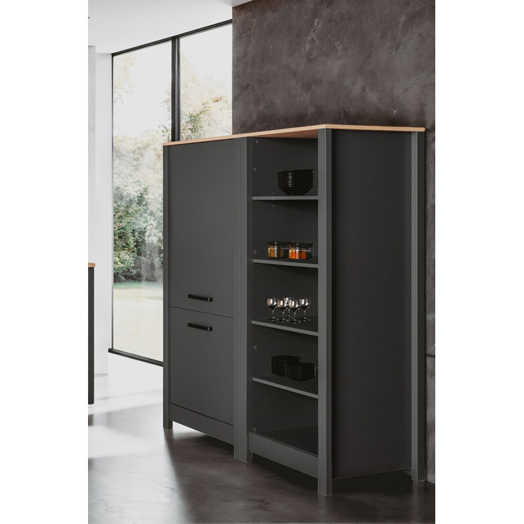 Etagère de rangement de cuisine chêne/anthracite Mylena