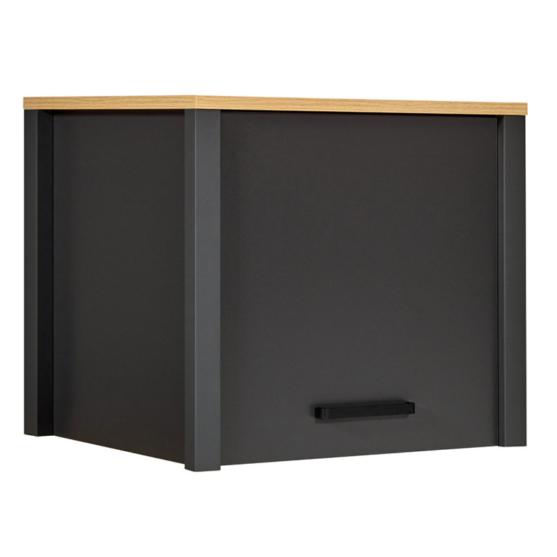 Surmeuble de cuisine contemporain chêne/anthracite Mylena Anthracite/chêne — Anthracite — vue 3