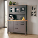 Buffet de cuisine contemporain ch&ecirc;ne/anthracite Mylena