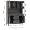 Buffet de cuisine contemporain chêne/anthracite Mylena