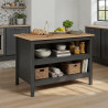 Îlot central de cuisine contemporain chêne/anthracite Mylena