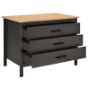 Îlot central de cuisine contemporain 3T anthracite/chêne Mylena