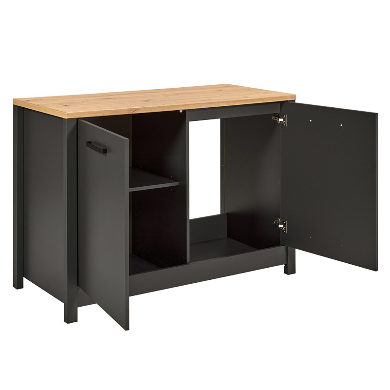 Kitchenette 2 éléments contemporaine chêne/anthracite Mylena Anthracite/chêne — Anthracite — vue 4
