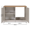 Kitchenette 3 éléments contemporaine chêne/cachemire Mylena