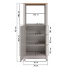Kitchenette 3 éléments contemporaine chêne/cachemire Mylena