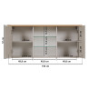 Kitchenette 3 éléments contemporaine chêne/cachemire Mylena