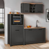 Kitchenette 3 éléments contemporaine chêne/anthracite Mylena