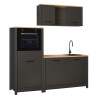 Kitchenette 3 éléments contemporaine chêne/anthracite Mylena