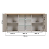 Kitchenette 230 cm contemporaine chêne/cachemire Mylena