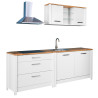 Kitchenette 230 cm contemporaine blanc/chêne Mylena
