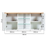 Kitchenette 230 cm contemporaine blanc/chêne Mylena
